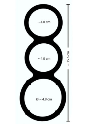 Metallic Silicone Triple cock and ball ring